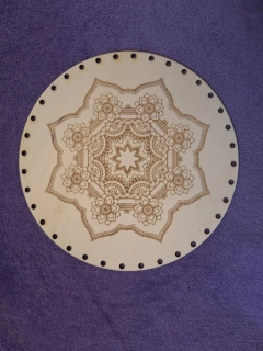 Preglejkové dno gravírované na opletanie 4mm Mandala21 - Ø 30cm